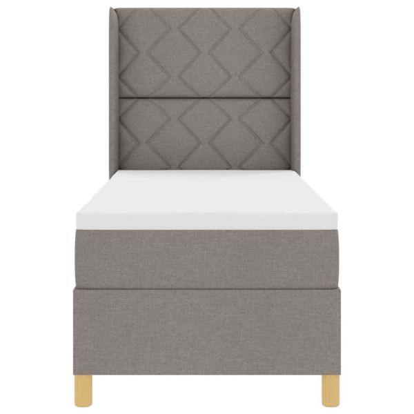 Легло с пружинирана основа с матрак Таупе 80 x 200 cm текстил