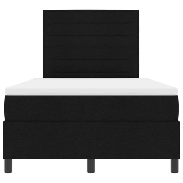 Легло с пружинирана основа с матрак Черно 120 x 200 cm текстил