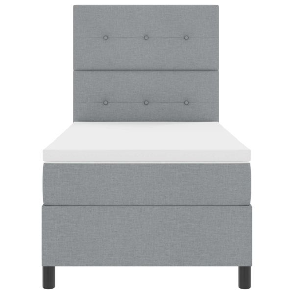 Легло с пружинирана основа с LED Светлосиво 80 x 200 cm текстил