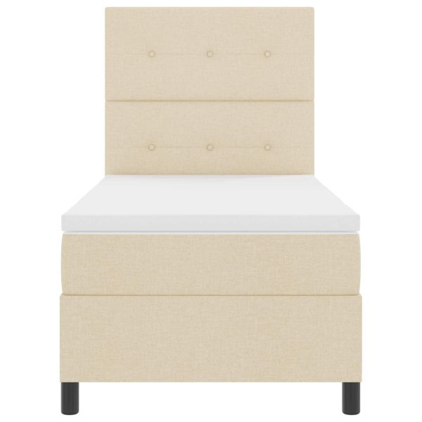 Легло с пружинирана основа с матрак Крем 80 x 200 cm текстил