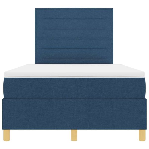 LED кутия за пружини с легло Синьо 120 x 200 cm текстил