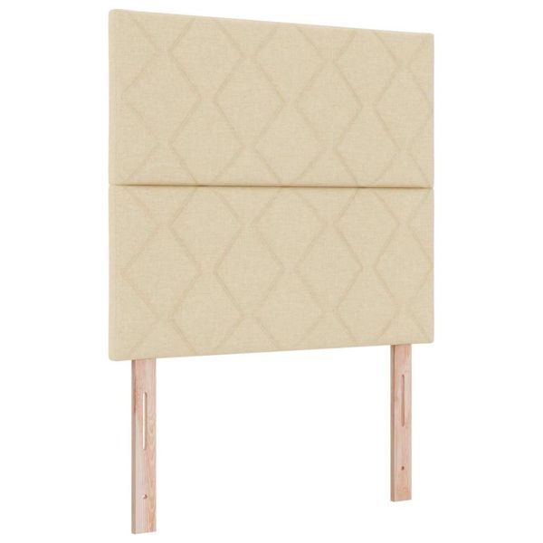 LED кутия за пружини с легло с матрак Крем 120 x 200 cm текстил