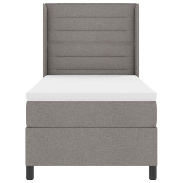 LED кутия за пружини с легло с матрак Таупе 80 x 200 cm текстил