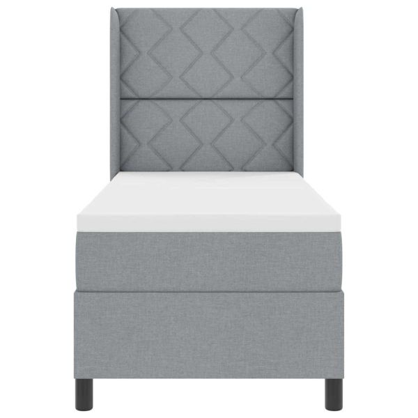 LED кутия за пружини с легло Светлосиво 80 x 200 cm текстил