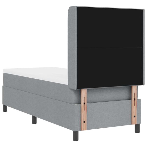 LED кутия за пружини с легло Светлосиво 80 x 200 cm текстил