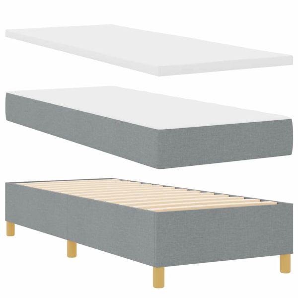 Легло с пружинирана основа Светлосиво 140 x 200 cm текстил