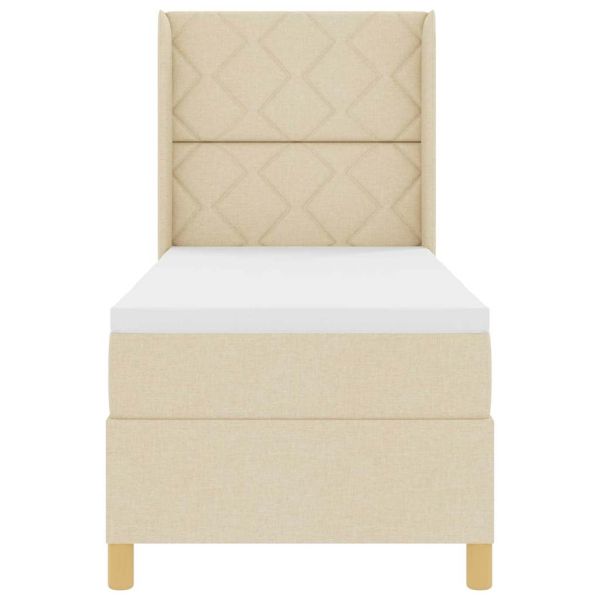 Легло с пружинирана основа с матрак Крем 140 x 200 cm текстил