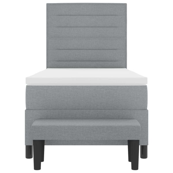 Легло с пружинирана основа Светлосиво 80 x 200 cm текстил