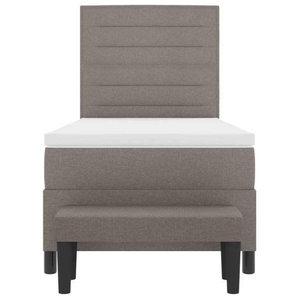 Легло с пружинирана основа с матрак Таупе 80 x 200 cm текстил