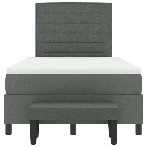 Легло с пружинирана основа Тъмен сив 120 x 200 cm текстил