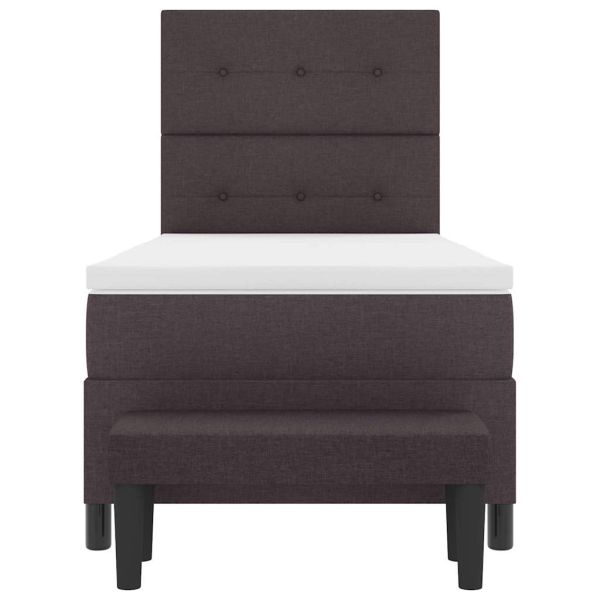 Легло с пружинирана основа Тъмен кафяв 80 x 200 cm текстил