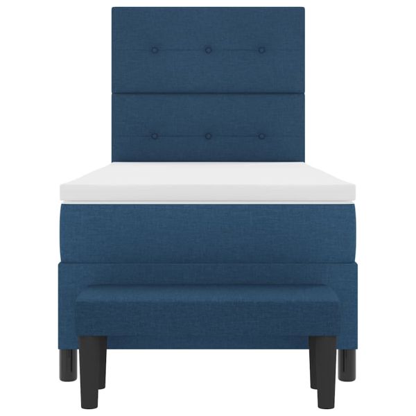 Легло с пружинирана основа с матрак Синьо 80 x 200 cm текстил