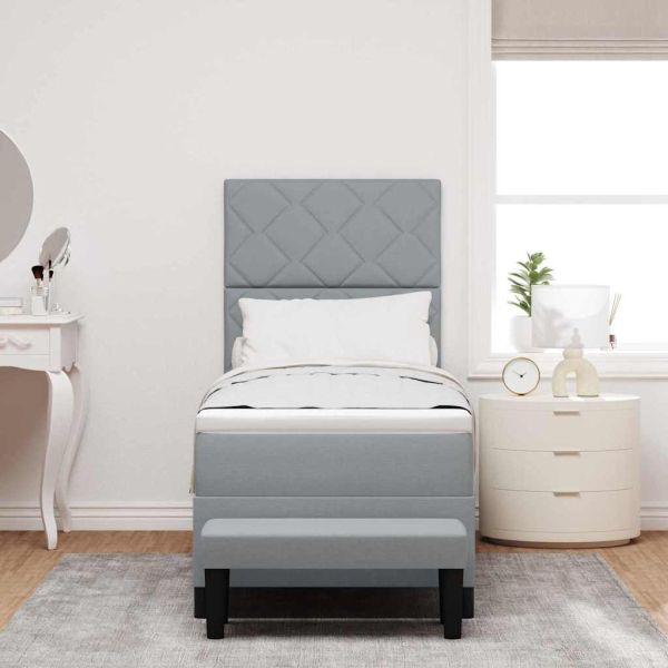 Легло с пружинирана основа Светлосиво 80 x 200 cm текстил