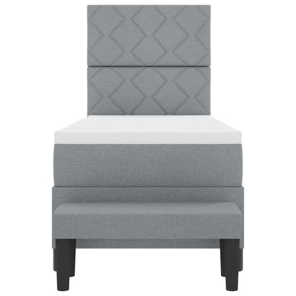 Легло с пружинирана основа Светлосиво 80 x 200 cm текстил