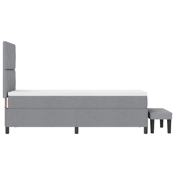 Легло с пружинирана основа Светлосиво 80 x 200 cm текстил