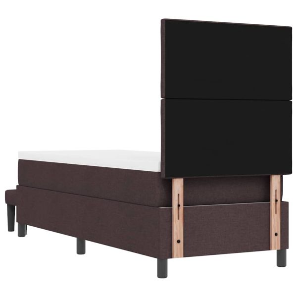 Легло с пружинирана основа Тъмен кафяв 80 x 200 cm текстил