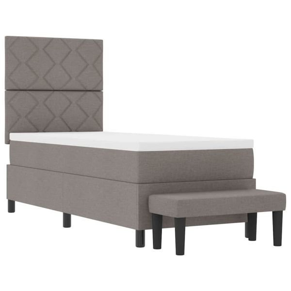 Легло с пружинирана основа с матрак Таупе 80 x 200 cm текстил