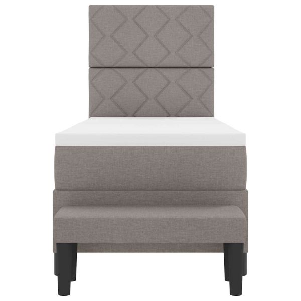 Легло с пружинирана основа с матрак Таупе 80 x 200 cm текстил