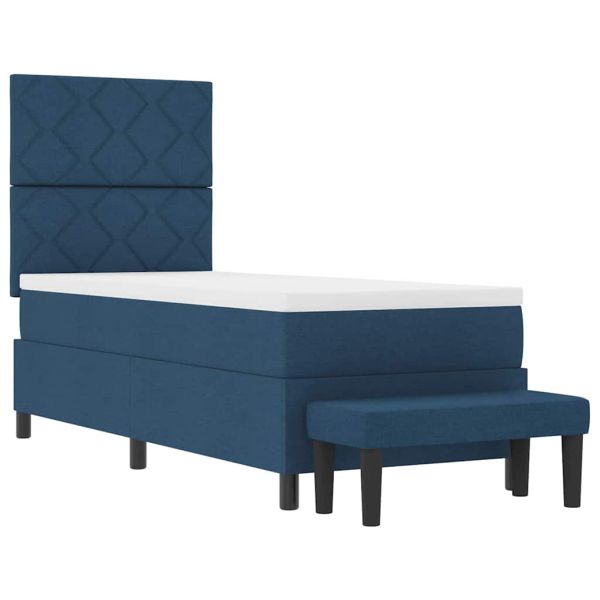 Легло с пружинирана основа с матрак Синьо 80 x 200 cm текстил