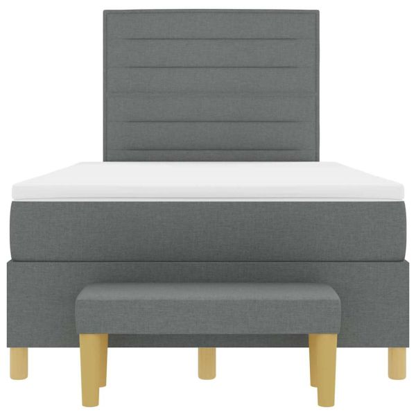 Легло с пружинирана основа Тъмносив 120 x 200 cm текстил