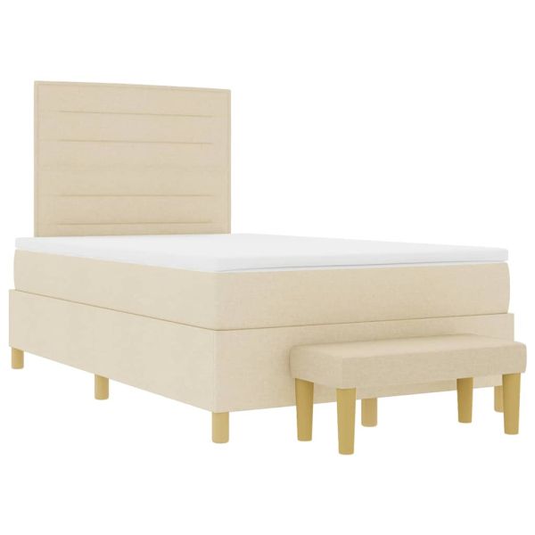 Легло с пружинирана основа с матрак Крем 120 x 200 cm текстил