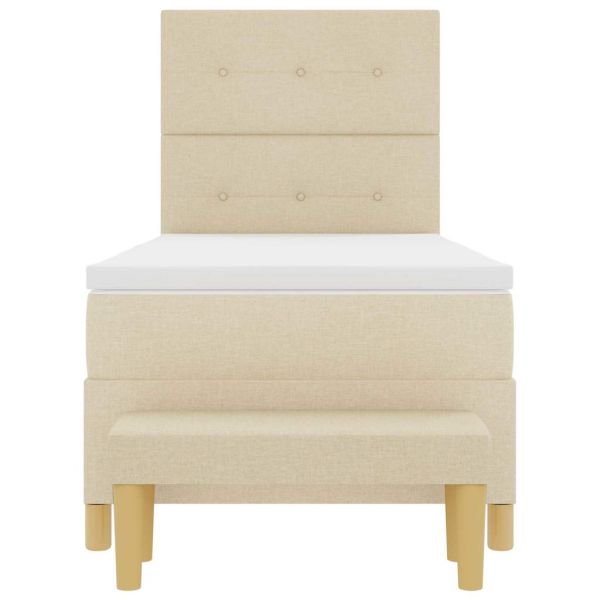 Легло с пружинирана основа с матрак Крем 80 x 200 cm текстил