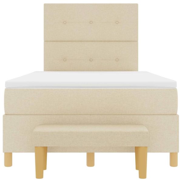 Легло с пружинирана основа с матрак Крем 120 x 200 cm текстил