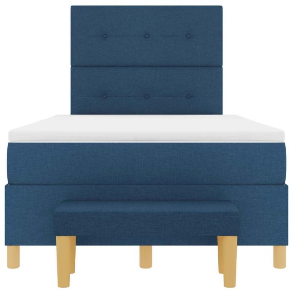 Легло с пружинирана основа с матрак Синьо 120 x 200 cm текстил