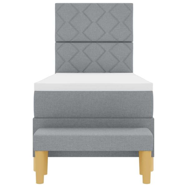 Легло с пружинирана основа Светлосиво 80 x 200 cm текстил