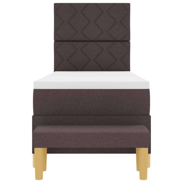 Легло с пружинирана основа Тъмнокафяв 80 x 200 cm текстил