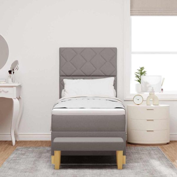 Легло с пружинирана основа с матрак Таупе 80 x 200 cm текстил