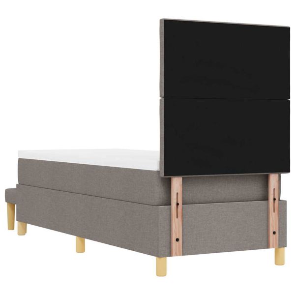 Легло с пружинирана основа с матрак Таупе 80 x 200 cm текстил