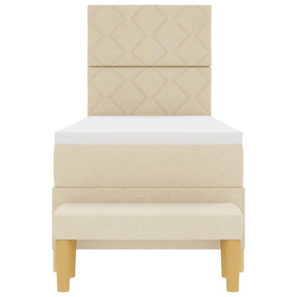 Легло с пружинирана основа с матрак Крем 80 x 200 cm текстил