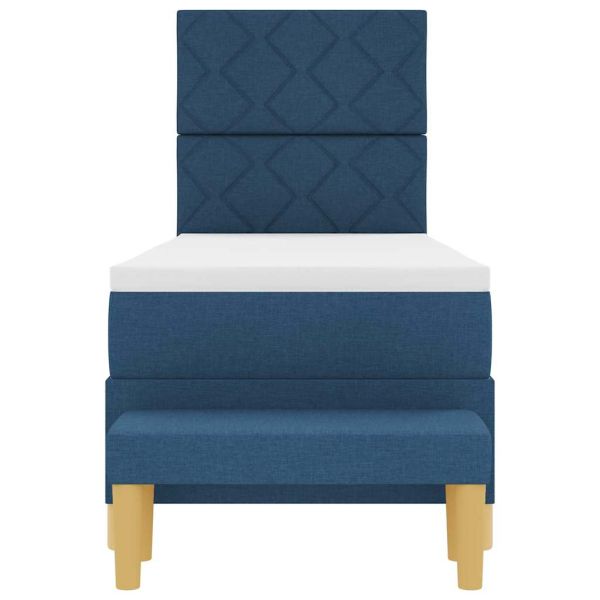 Легло с пружинирана основа с матрак Синьо 80 x 200 cm текстил