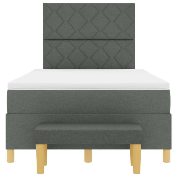 Легло с пружинирана основа Тъмносив 120 x 200 cm текстил