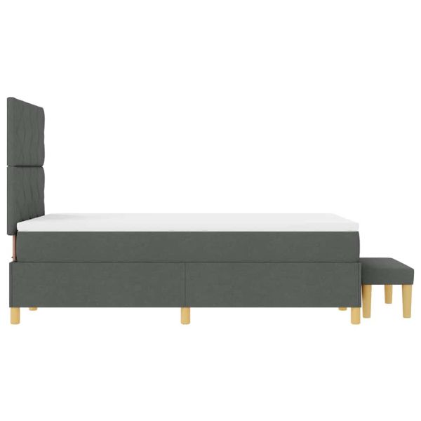 Легло с пружинирана основа Тъмносив 120 x 200 cm текстил
