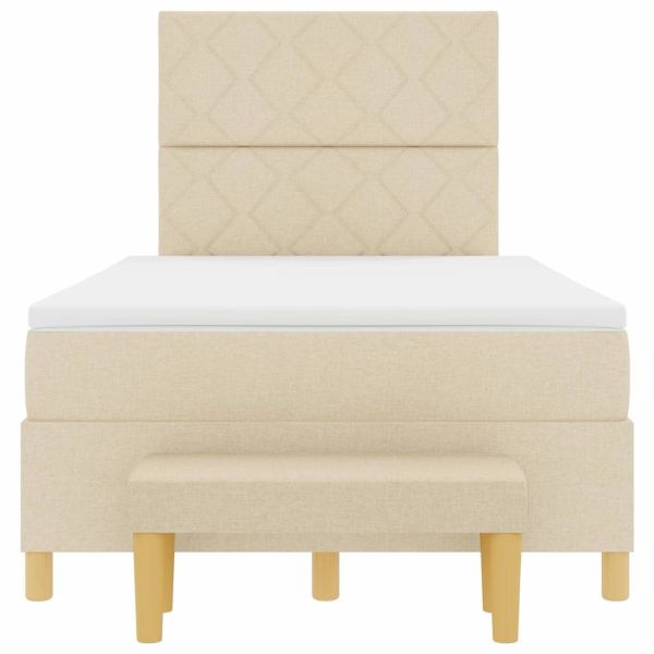 Легло с пружинирана основа с матрак Крем 120 x 200 cm текстил