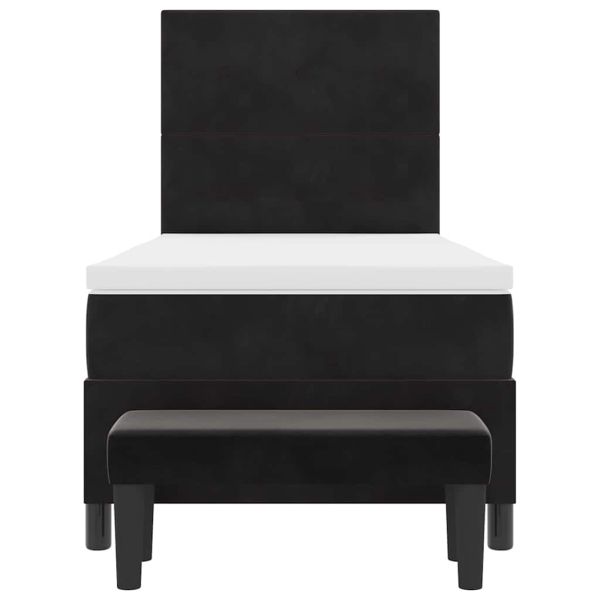 Легло с пружинирана основа с матрак Черно 80 x 200 cm Кадифе