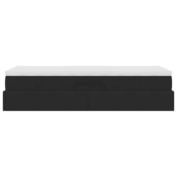 Легло с място за съхранение и матрак Черно 90 x 190 cm Кадифе