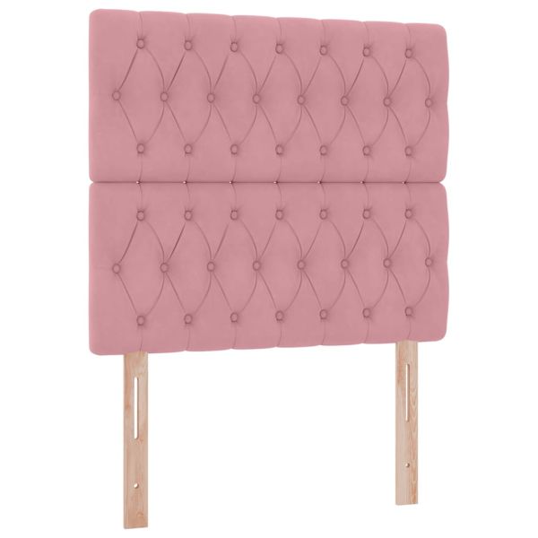 Легло с място за съхранение и матрак Розово 90 x 190 cm Кадифе