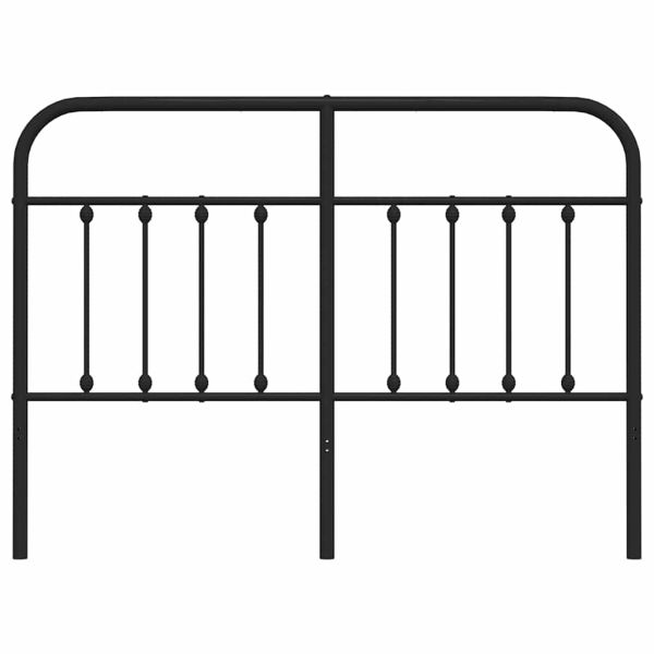 Метална резервна табла за легло, черна, 150 см