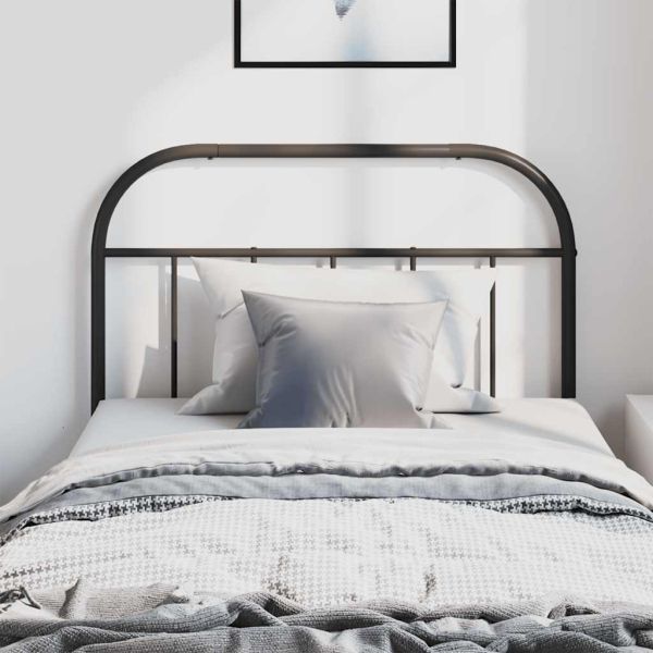 Метална резервна табла за легло, черна, 100 см