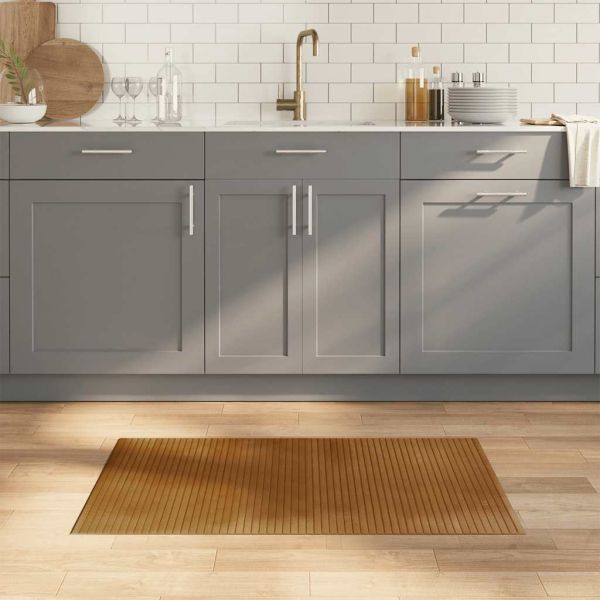 Килим, правоъгълен, кафяв, 60x100 см, бамбук