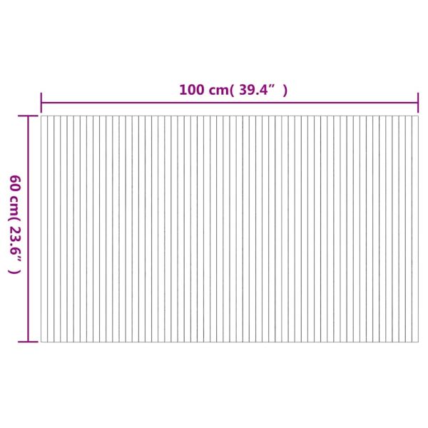 Килим, правоъгълен, кафяв, 60x100 см, бамбук