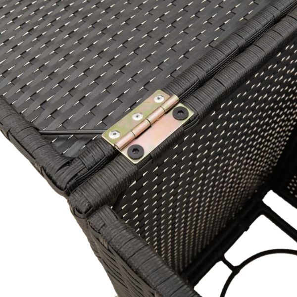 Покриваща маса резервоар за пропан черна 40x40x60 см полиратан