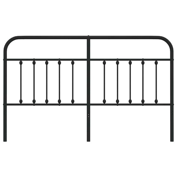 Метална резервна табла за легло, черна, 180 см