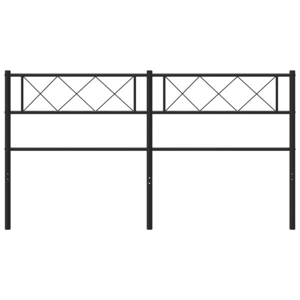 Метална резервна табла за легло, черна, 150 см