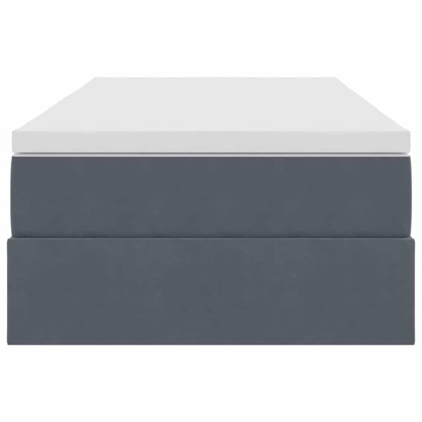 Легло с място за съхранение и матрак Тъмен сив 90 x 190 cm