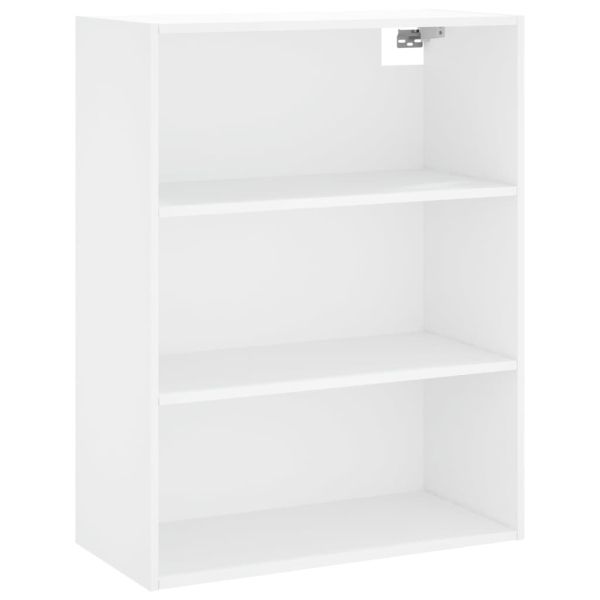 Висок шкаф, бял, 69,5x34x180 см, инженерно дърво