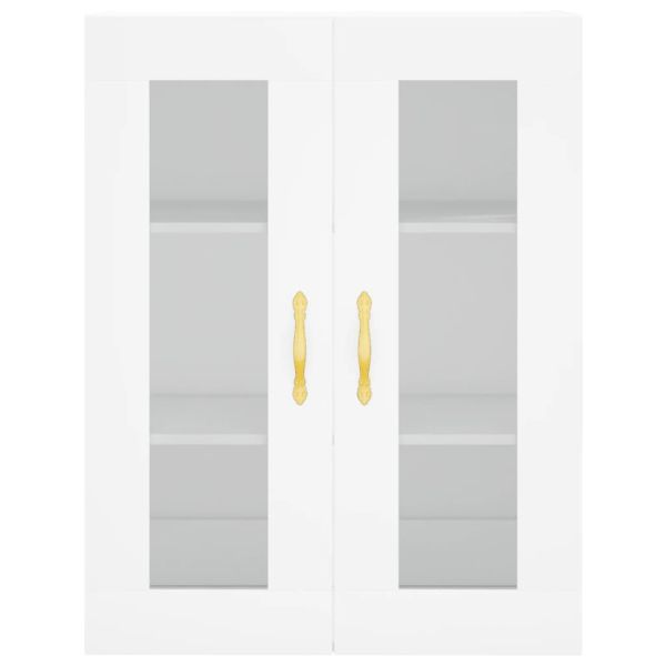 Висок шкаф, бял, 69,5x34x180 см, инженерно дърво